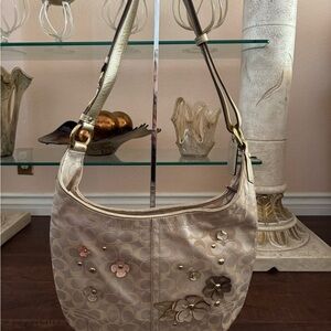 Rare Coach Monogram Vintage Floral Shoulder Bag